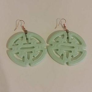 Asian Jade Color Boho Chic Yoga Earrings